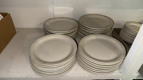 Bulk Commercial White Ceramic Dinner Plates, 10.5" Round, Approx. 40ct, Restaurant Grade