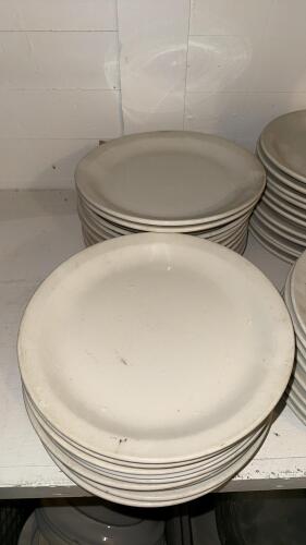 Bulk Commercial White Ceramic Dinner Plates, 10.5" Round, Approx. 40ct, Restaurant Grade - 2