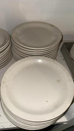 Bulk Commercial White Ceramic Dinner Plates, 10.5" Round, Approx. 40ct, Restaurant Grade - 3