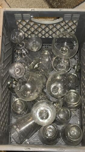 Assorted Restaurant Glassware Lot - Wine, Coupe, Tumbler, Clear Glass, Mixed Styles