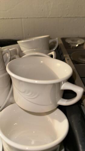 Set of 32 White Porcelain Bouillon/Coffee Cups - 2
