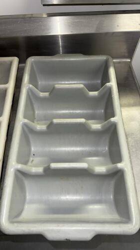 Commercial 4-Compartment Plastic Cutlery Trays and Spoons - 4