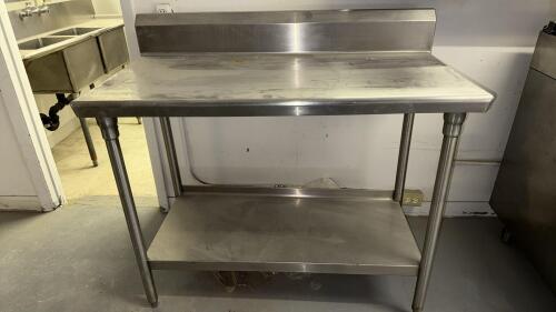Stainless Steel Prep Table with Backsplash, Undershelf