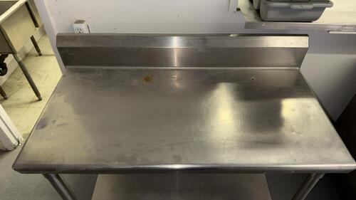 Stainless Steel Prep Table with Backsplash, Undershelf - 3