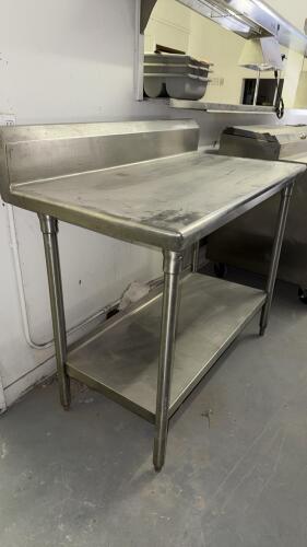Stainless Steel Prep Table with Backsplash, Undershelf - 4