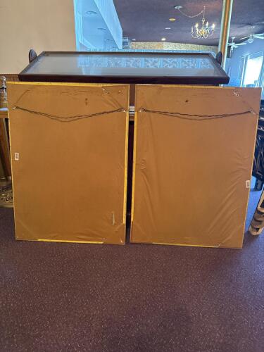 2 Large Ornate Gold Leaf Wall Mirrors, 44x32 Inches, Victorian Baroque Style, Flat Glass - 4