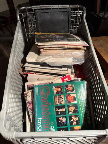 Shopping Cart with Large Vintage Vinyl LP Collection &ndash; Classical, Pops, Christmas &ndash; 30 Records RCA, Columbia