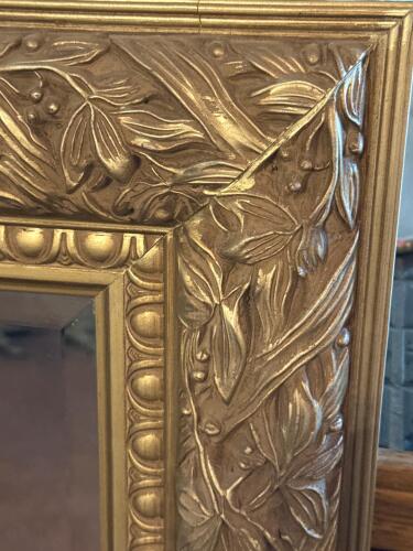 Large Ornate Gold Frame Victorian-Style Wall Mirror - 2
