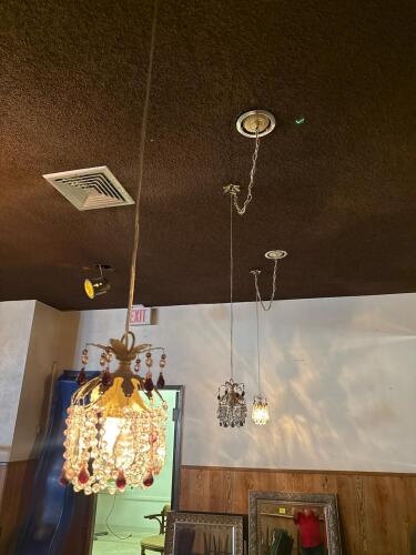Three Vintage Mini Crystal Pendant Chandeliers