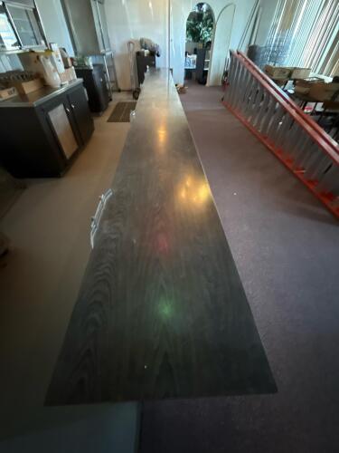 Commercial Bar Counter, 22' 8"ft Length, 12 Shelves, Dark Woodgrain Finish - 3