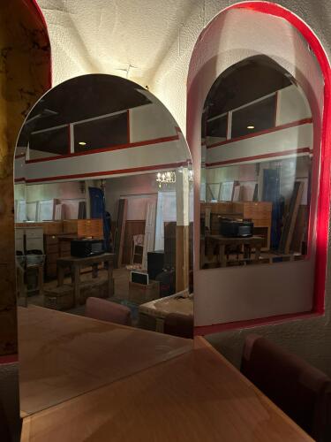 2 Arched Beveled Mirrors