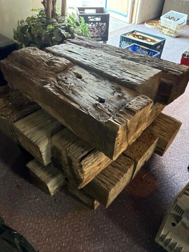 Reclaimed Railroad Tie Cut-Offs, Hardwood, Creosote Treated, Weathered Landscaping Timber - 2