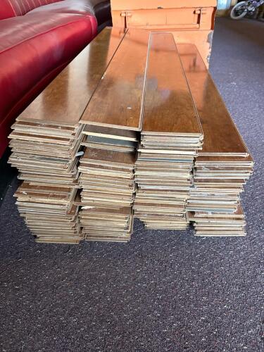 Engineered Hardwood Flooring 5"x48" Medium Brown Planks, Tongue-and-Groove - 2