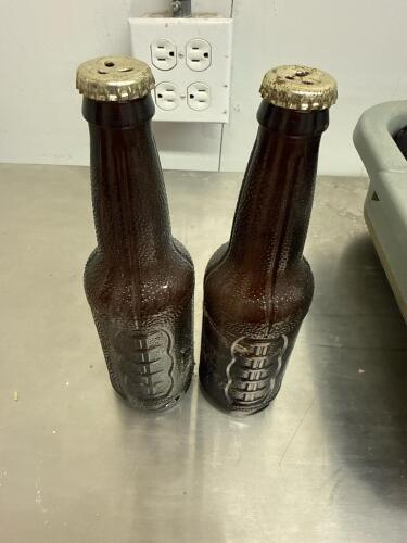 18 Amber Glass 12 oz Longneck Beer Bottle Salt & Pepper Shakers - 3