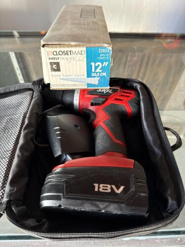 SKIL 18V Cordless Drill/Driver with Charger and Case + ClosetMaid Shelf Brackets