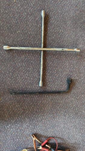 Automotive Tool Lot: 2 Lug Wrenches, Tire Iron, Jumper Cables & Ropes &ndash; Garage/Emergency Kit - 2