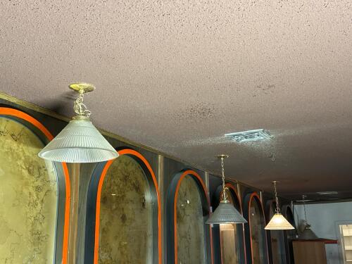 Ribbed Glass Pendant Light Fixtures with Brass Hardware, 15" Shade, Qty 4, Vintage Style