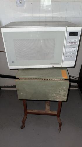 GE Microwave Oven + Cart