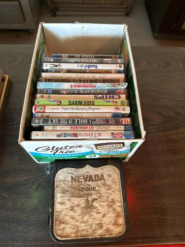 Mixed DVD & Blu-ray Lot + 2008 Nevada Cowhide Wallet