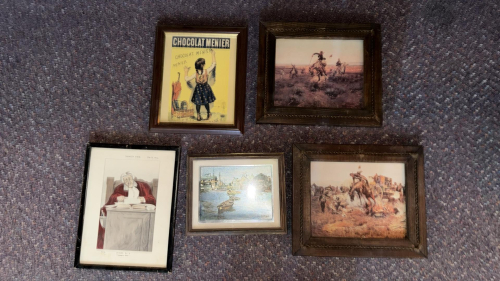 Lot of 5 Framed Vintage Prints
