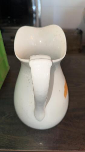 Large Victorian Ironstone England White Water Pitcher - 3