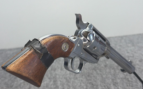 Kimel Industries Western 6 .22 LR Single-Action Revolver, 5.5" Barrel, Nickel Finish! - 9