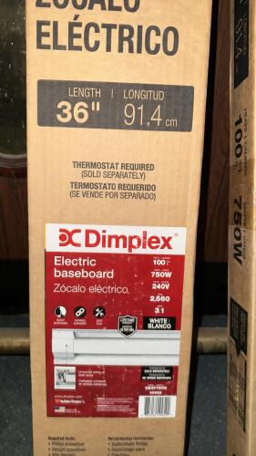 Two 36" Electric Baseboard Heater, 750W, 240V, White - 2