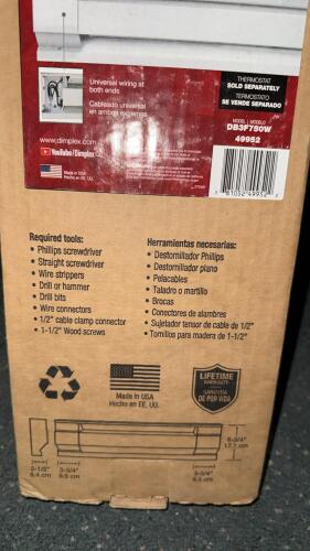 Two 36" Electric Baseboard Heater, 750W, 240V, White - 3