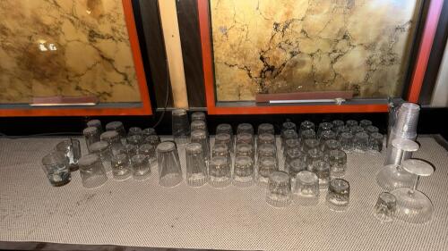 Assorted Bar Glassware & Cocktail Tools Lot &ndash; 60+ Pieces, Various Types & Sizes