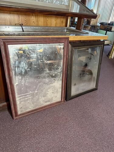 Rectangular Wall Mirrors, Wood Frames, Reddish and Espresso w/ Gold Detail