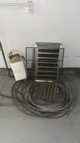Industrial Galvanized Steel Vent/Grille Assembly with Mesh, Steel Cable, Mixed Electrical Cords