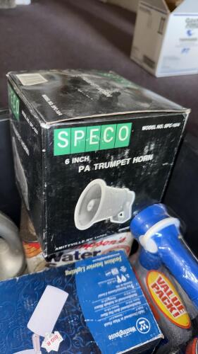 Black & Decker Circular Saw, Speco PA Horn, Lighting, Nail Gun, Air Pump, Mixed Garage Lot - 3