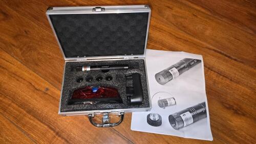 HTPOW Laser 303 High-Power 10W Green Laser Pointer Kit with Adjustable Focus and Accessories - 2